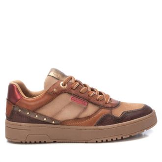Xti Womens Leather Sneakers In Camel