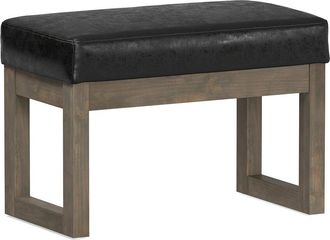 Simpli Home Milltown 27In Contemporary Rectangle Footstool Ottoman Bench