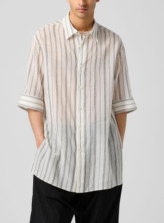 Yohji Yamamoto Mens Ong striped short-sleeve shirt