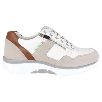 Mephisto Amory Rollende Wandelsneaker Grijs/Wit - Heren - Sneakers - Grijs - 42 1/2 EU - Leer - Schoenen
