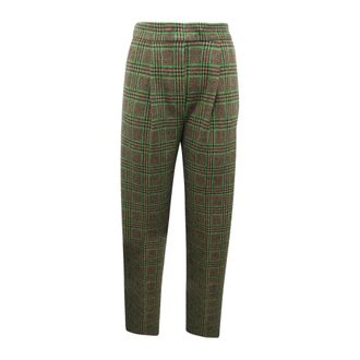 Emma & Gaia Slim-fit Trousers, female, Green, Size: S 22P765 Glen Check Trousers