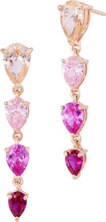Savvy Cie Jewels RHODIUM PLATED OVER STERLING SILVER GRADUATE PEAR DROP EARRINGS