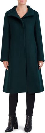 Cole Haan Longline Wool Blend Coat in Forest at Nordstrom, Size 10