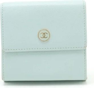 Chanel Pre-owned Wallets, female, Blue, Size: ONE SIZE Pre-owned Leather wallets
