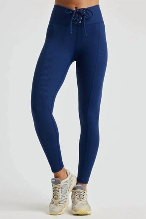 YEAR OF OURS Ribbed Football Leggings In Navy