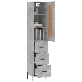 Berkfield Home Highboard Concrete Grey 34.5x34x180 cm Engineered Wood