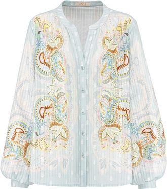 Ivi Seaside Collection Blouse met Verfraaid Kant - Dames - Overhemden - Veelkleurig - S - Overhemden