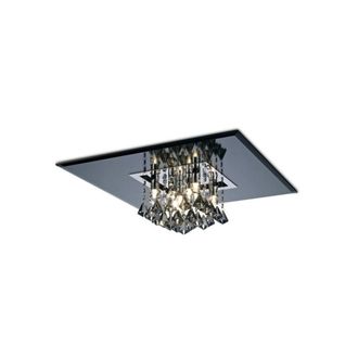 Netlighting Starda Flush Ceiling Chrome 8 Light G9 Smoked Mirror Crystal in Grey