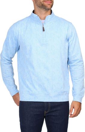 Tailorbyrd Tonal Tropical Print Micro Pique Pullover in Light Blue at Nordstrom Rack, Size Small