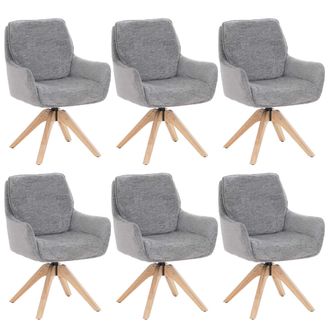 Hhg [nunca Usado] Juego De 6 Sillas De Comedor Hhg-713, Sillas De Cocina Giratorias Con Retorno Autom&aacute;tico, Tejido (680 G/m&sup2;) De Chenilla Con Certificaci&oacute;
