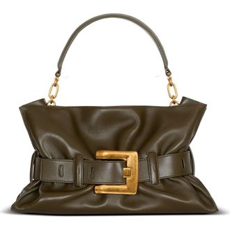 Balmain Medium Anthem bag in calfskin leather in Khaki at Nordstrom