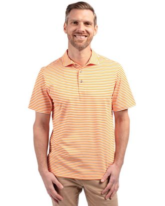 Cutter & Buck Virtue Eco Pique Stripe Recycled Mens Polo Shirt