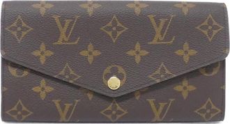 Louis Vuitton Coquelicots Marron Coated Canvas Long Wallet (Bi-Fold) (Pre-Owned)