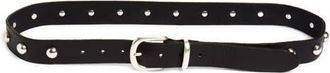 Free People Rhodes Stud Leather Belt in Black at Nordstrom, Size X-Small