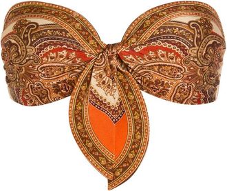 Zimmermann Mahon Patterned Strapless Bikini top - Orange - 4 (UK 16 / XL)