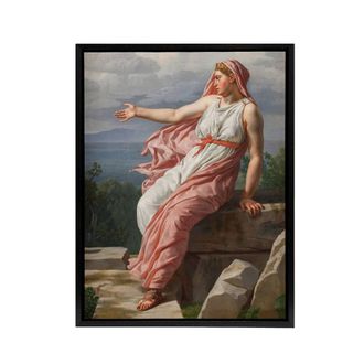 Artery8 CW Eckersberg Alcyones Farewell to Her Husband Framed Canvas Art Print | Size: W24 x H32