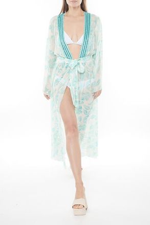 Calypso St. Barth Estelle Cover-Up in Turquoise/Turquoise at Nordstrom, Size X-Small