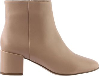 H&ouml;gl Beige Enkellaarsjes - Dames - Laarzen met Hak - Beige - 42 EU - Leer - Schoenen
