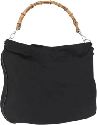 Gucci Pre-owned Handbags, female, Black, Size: ONE SIZE Pre-owned Nylon Handbag