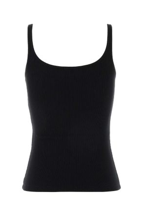 Off-white Womens Black Stretch Cotton Tank Top Blackwhite Exterior: Elastane Maglie