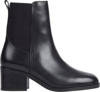 Tommy Hilfiger Zwarte Chelsea Thermo Enkellaarsjes - Dames - Laarzen met Hak - Zwart - 41 EU - Leer - Schoenen