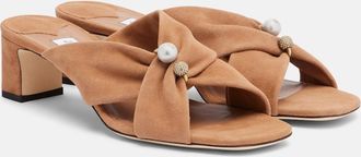 Jimmy Choo London Rafi embellished suede mules