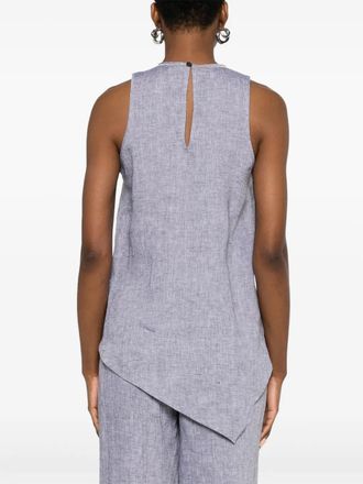 PESERICO Womens Linen Asymmetrical Top Ss25 W