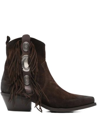 M&eacute;tisse fringe boots - Brown