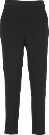 Pinko Zwarte Cr&ecirc;pe Broek met Hoge Taille - Dames - Slim Fit Broeken - Zwart - S - Broeken