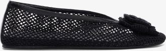 Ganni Jenny Ballerina in Black Mesh - Size 36