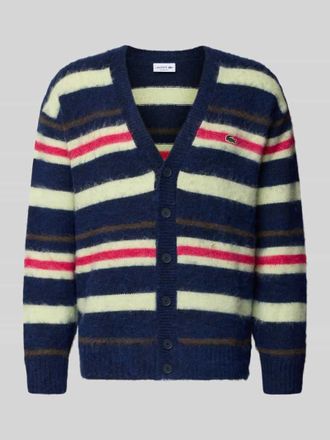 Lacoste Relaxed Fit Strickjacke mit Woll-Anteil in Dunkelblau, Gr&ouml;&szlig;e S