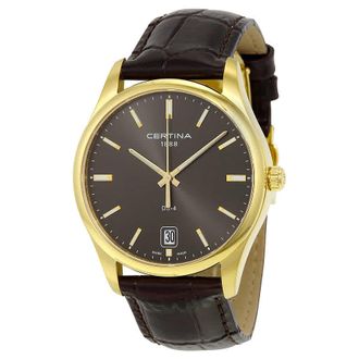 Certina DS-4 Quartz Grey Dial Brown Leather Mens Watch C022.610.36.081.00