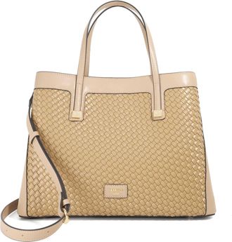 Dune London Womens Accessories Deave - Printed Weave Tote - Taupe - One Size