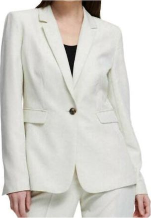 DKNY Button Seam Front Blazer In Cloud