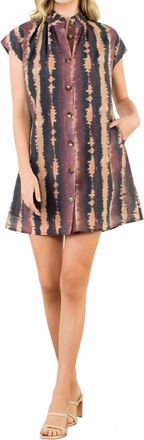 THML Clothing Tie Dye Shirt Dress In Black Multi