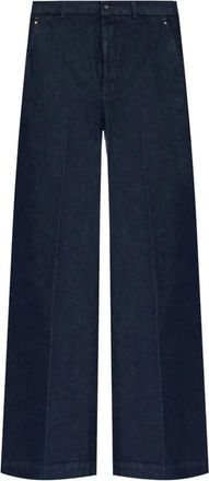 Moncler High-waisted Wide Jeans - Dames - Loose Fit Jeans - Blauw - S - Katoen - Jeans