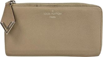 Louis Vuitton Parnassea Beige Leather Long Wallet (Bi-Fold) (Pre-Owned)