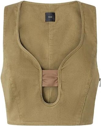 Pinko Stranamore Top - Dames - Tops zonder mouwen - Grijs - L - Katoen - Tops