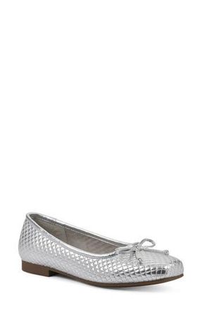 White Mountain Bessy Ballet Flat in Silver/Metallic/Smooth at Nordstrom Rack, Size 6.5
