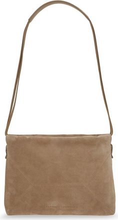 Brunello Cucinelli Suede Shoulder Bag With Logo On The Front
