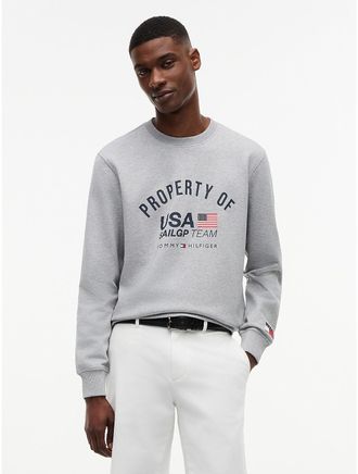 Tommy Hilfiger Mens Tommy x US SailGP Team Property Sweatshirt - Light Grey Heather - XXL