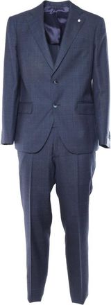 Lubiam Single Breasted Suits, male, Blue, Size: 2XL Single Breasted Suit