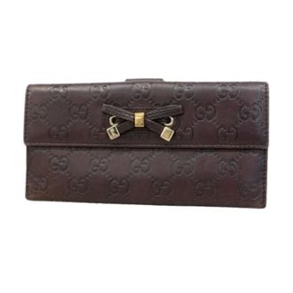 Gucci Pre-owned Wallets, female, Brown, Size: ONE SIZE Pre-owned Long wallet (bi-fold)