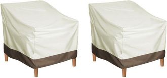 OEM Funda Impermeable Para Silla De Jard&iacute;n 210d, 2 Piezas, Resistente A La Intemperie, Para Sillones Y Muebles De Jard&iacute;n, 80 X 85 X 91,5 Cm (beige)