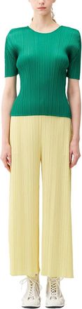 Issey Miyake Pleated Polyester Sweater - Green