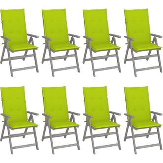 vidaXL Sillas Reclinables Jard&iacute;n Y Cojines 8 Uds Madera Maciza Acacia Vidaxl