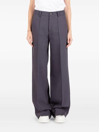 Société Anonyme pleated embroidered-pocket trousers - Purple