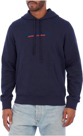Diesel Urban Hoodie met Gedrukte Afbeeldingen - Heren - Hoodies - Blauw - L - Katoen - Hoodies & sweatvesten