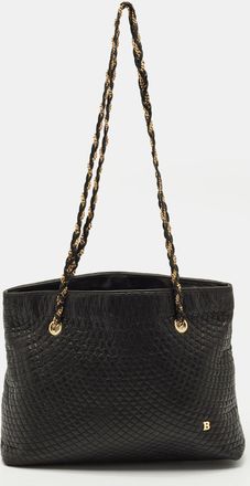 Bally Black Quilted Leather Chain Tote