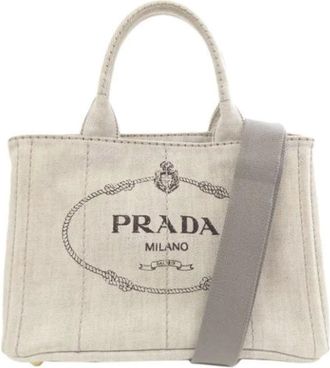Prada Pre-owned Tote Bags, female, Beige, Size: ONE SIZE Pre-owned Tote Bag